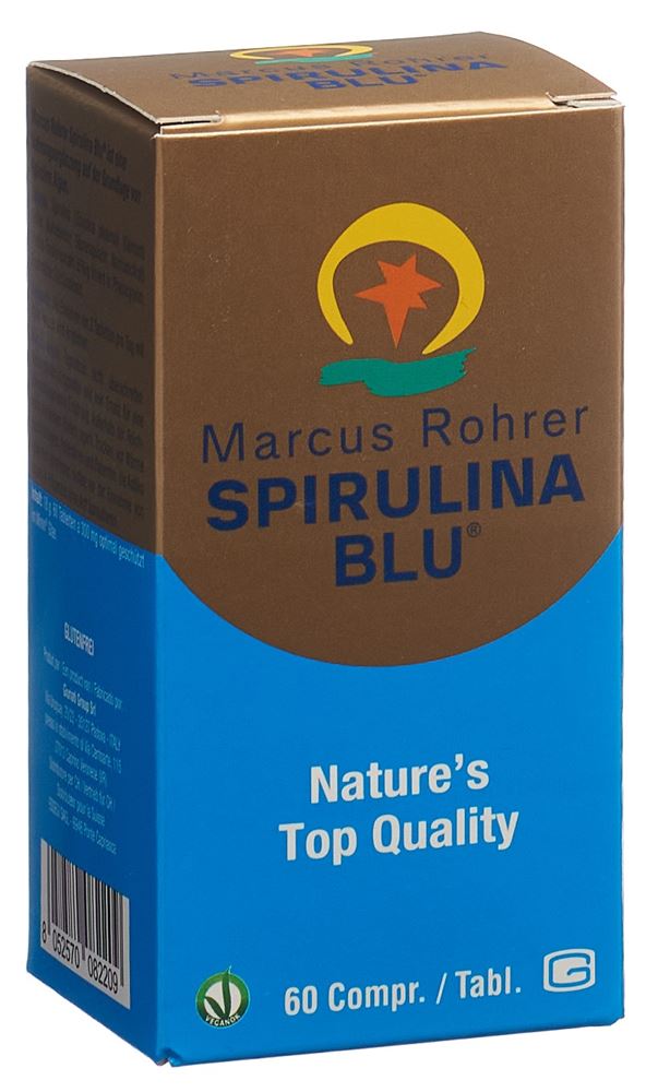 MARCUS ROHRER Spirulina BLU Compresse bottiglia di vetro 60 pezzi
