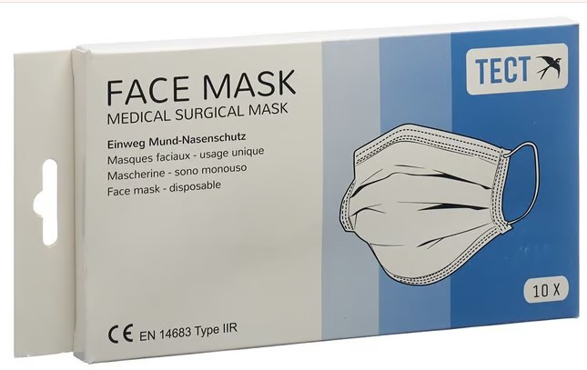 Maschera facciale TECT tipo IIR 10 pezzi