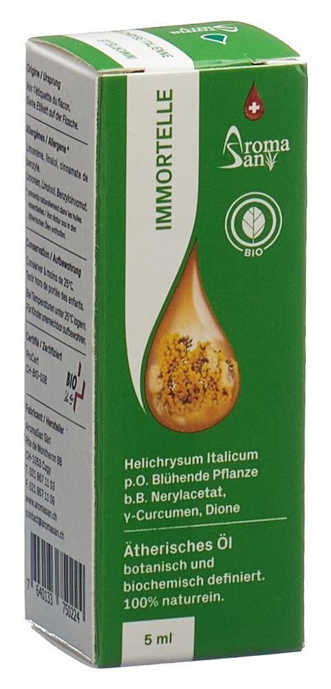 Aromasan Immortelle olio essenziale in confezione bio 5ml