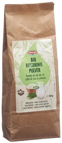 Morga Bevanda al riso in polvere biologica, confezione da 300 g