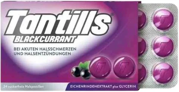 TANTILLS pastiglie per la gola Blackcurr 24 pezzi