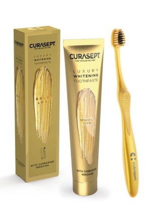 CURASEPT GOLD LUXURY WHITENING TOOTHP 75ML+SPAZZOLINO