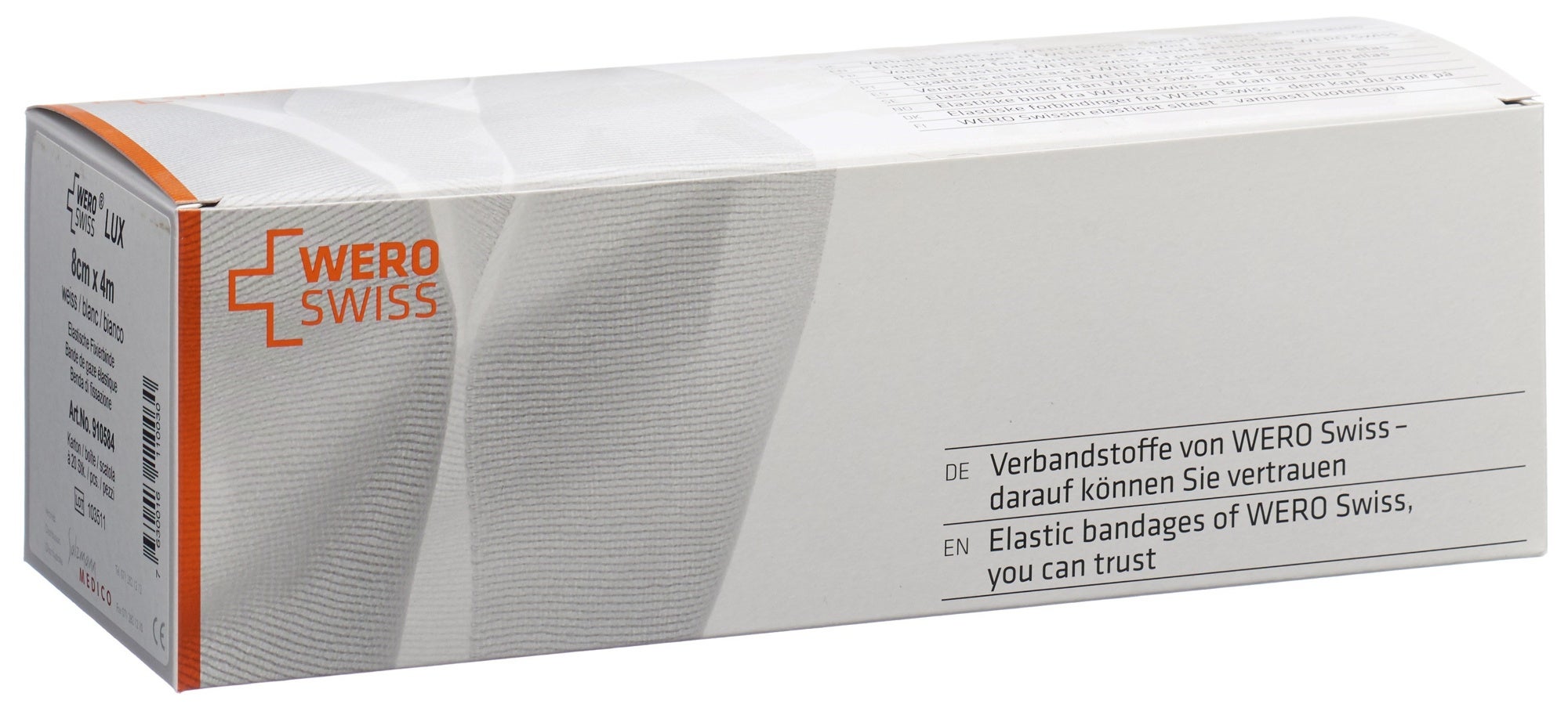 WERO SWISS Lux Benda elastica di fissaggio 4mx8cm bianco 20 pezzi