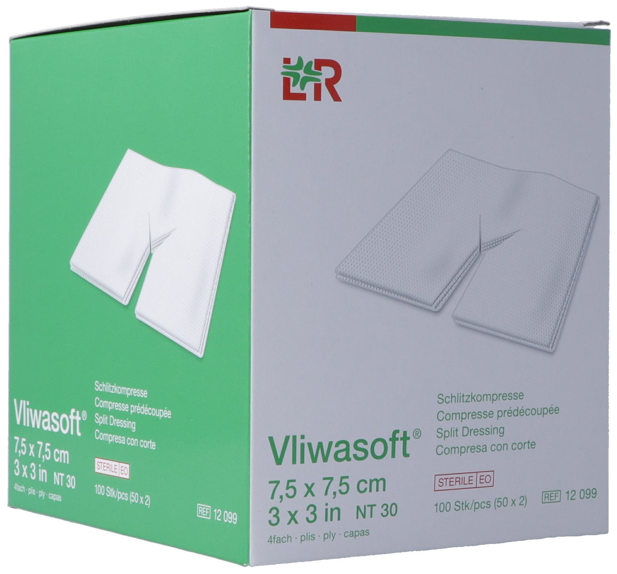 Vliwasoft compresse a fessura con incisione a Y 7,5x7,5 cm sterili 50 x 2 pezzi