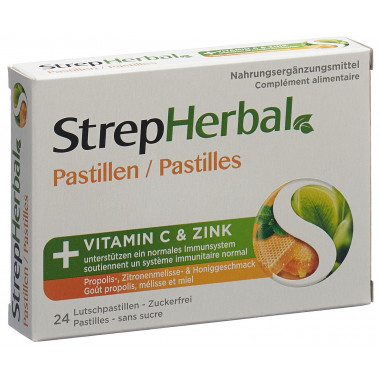 Pastiglie StrepHerbal alla propoli, melissa e miele 24 pezzi