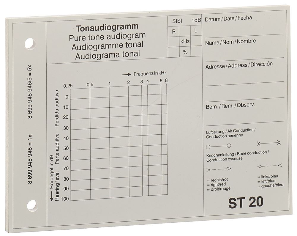 Blocco audiogramma MAICO ST MOD 20
