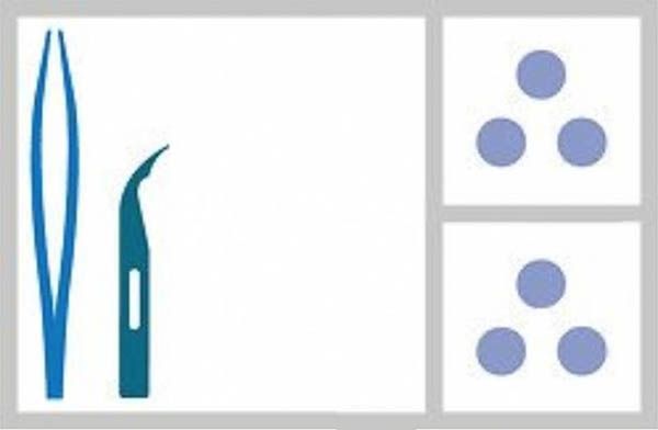 Set per la rimozione delle suture MediSet con coltello per suture