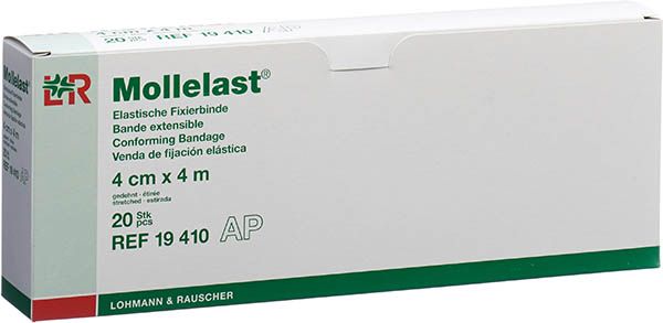 Benda elastica di fissaggio Mollelast 4cmx4m bianco 20 pezzi
