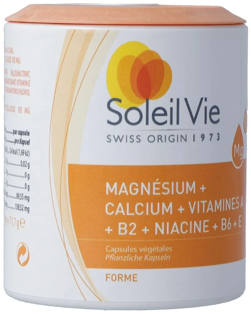 Soleil Vie Magnésium Calcio + Vit Capsule 100 Capsule