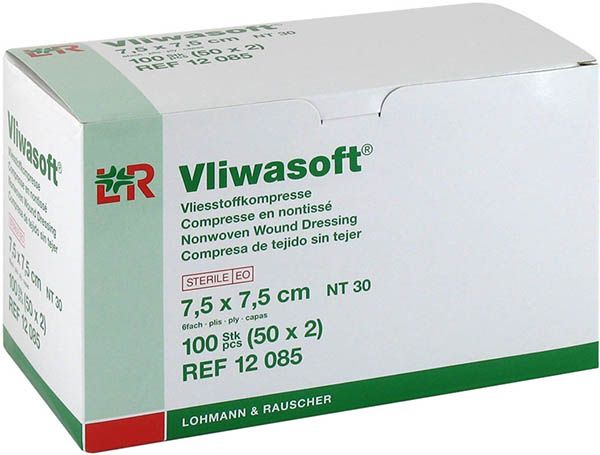 Vliwasoft non tessuto comprime 7,5x7,5 cm 4 strati Btl 100 pezzi