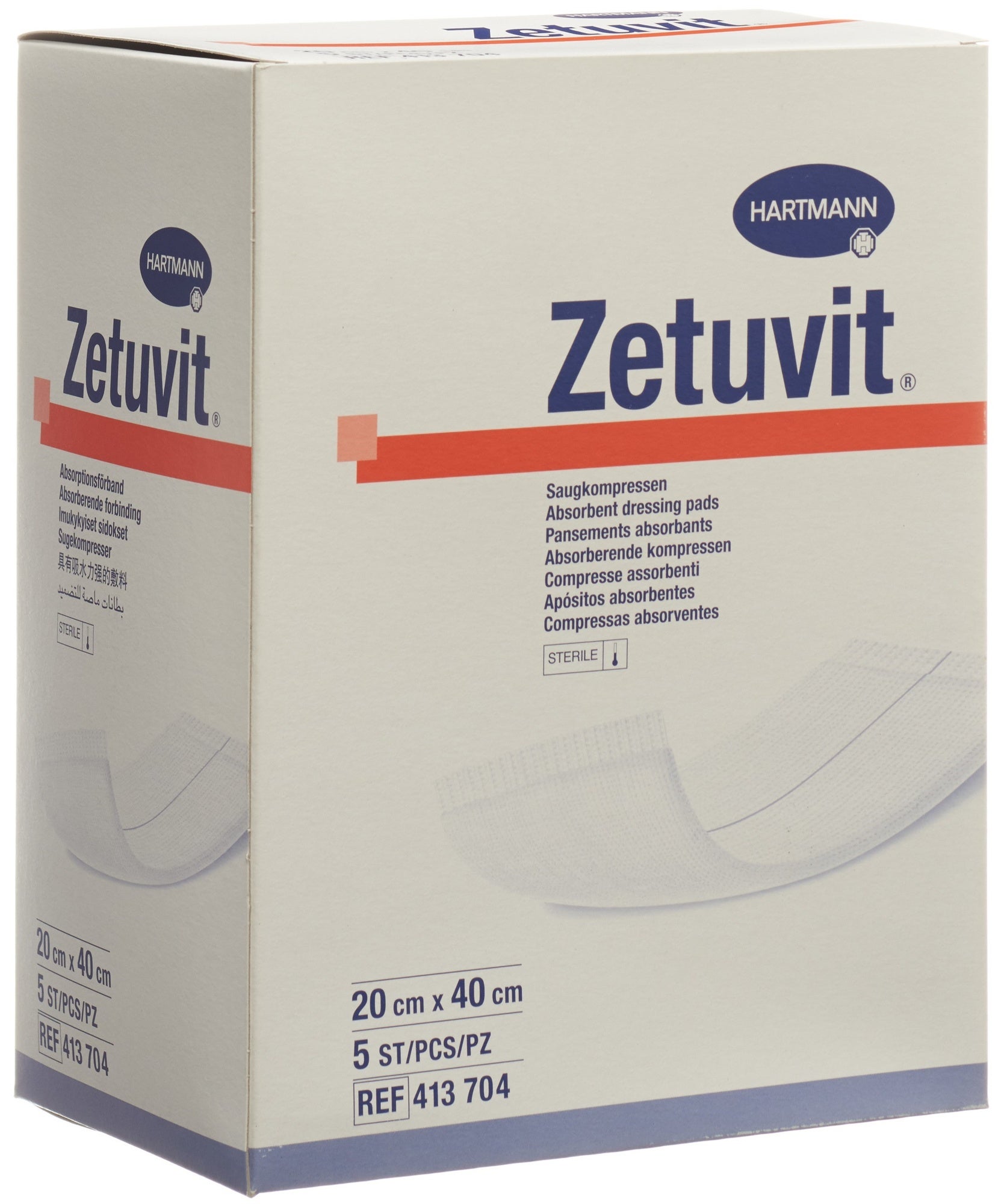 Zetuvit benda assorbente 20x40cm sterile 5 pezzi