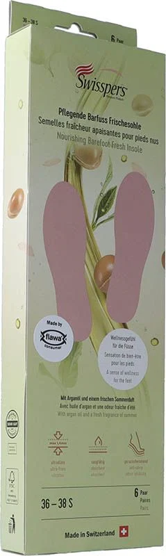 SWISSPERS suole fresche a piedi nudi S 38 rosé 6 paia