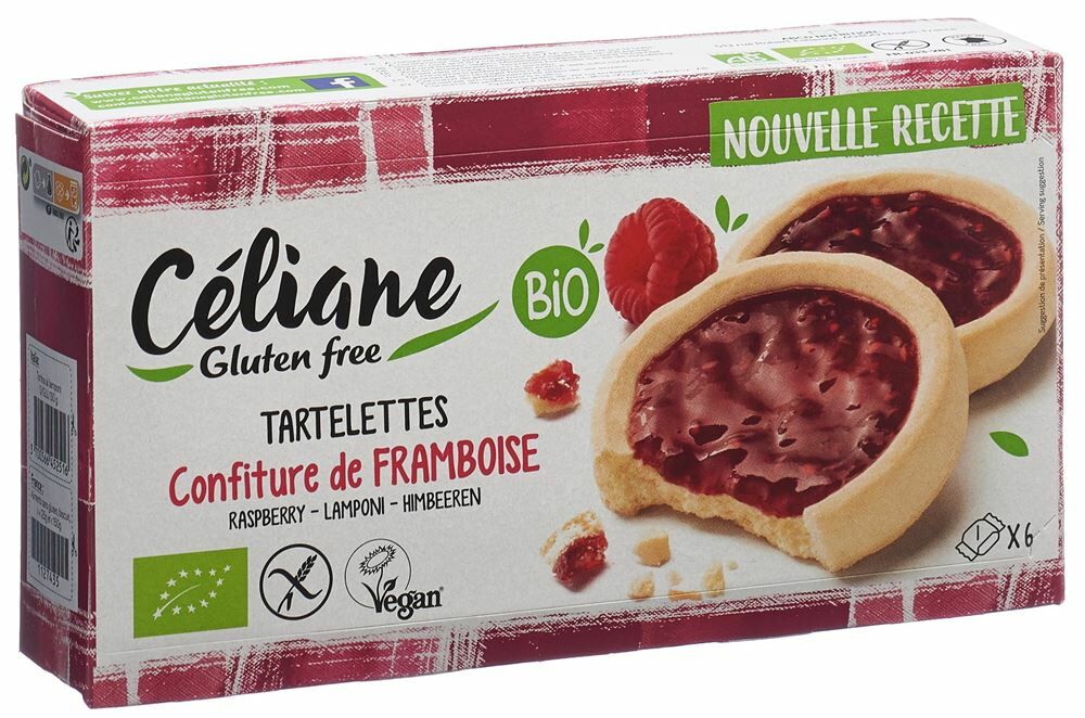 CELIANE GLUTEN FREE Crostatine al lampone Bio 130g