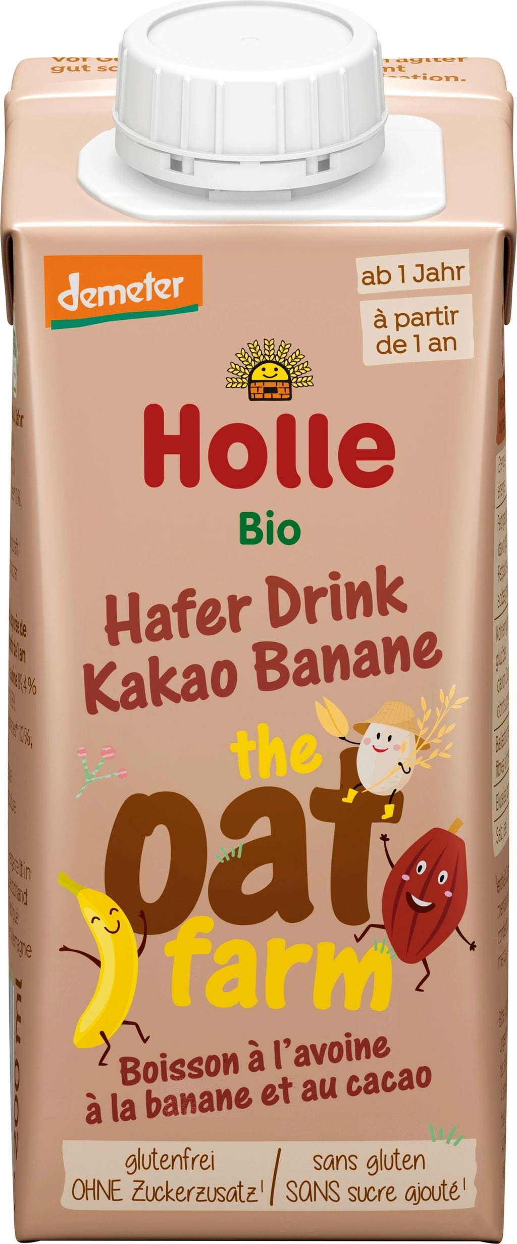HOLLE Bevanda all'avena biologica Cacao Banana Tetra 200 ml