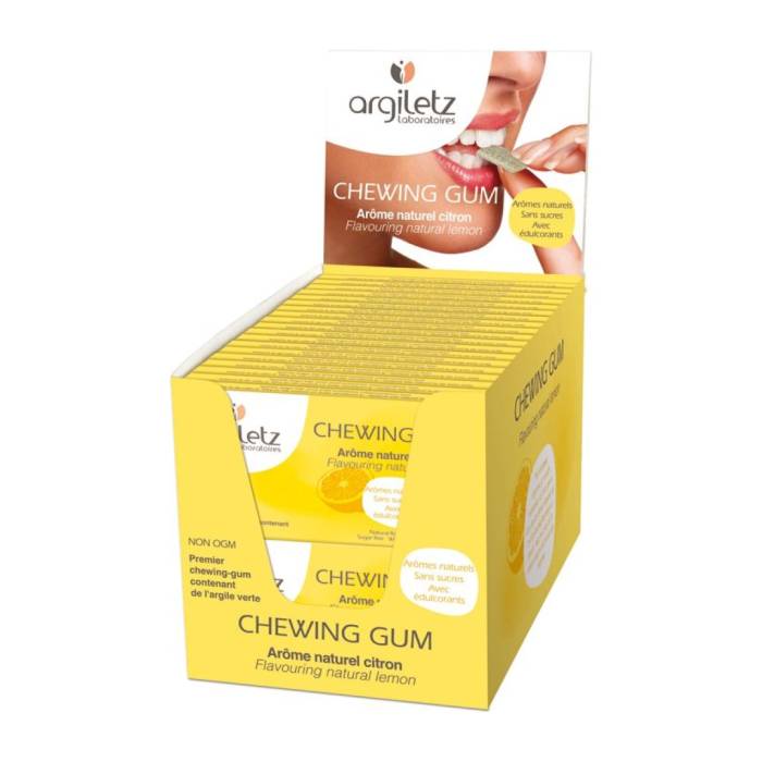 Argiletz Gomma da masticare al limone senza zucchero 12 pezzi