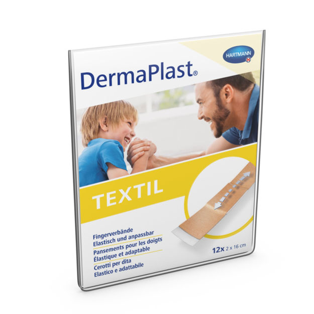 Dermaplast Textil Fingerverband 2x16cm hautfarbig 12 Stück