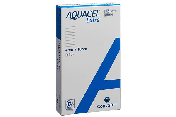 AQUACEL EXTRA Benda in idrofibra 4x10cm 10 pezzi