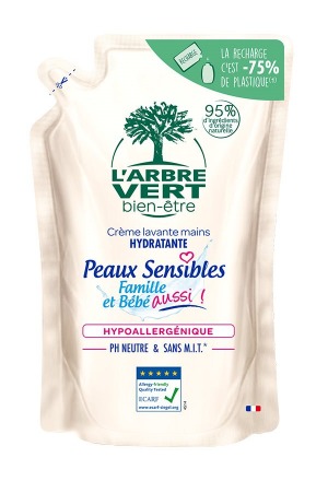 L'ARBRE VERT Sapone per le mani per pelli sensibili Ricarica Btl 300ml
