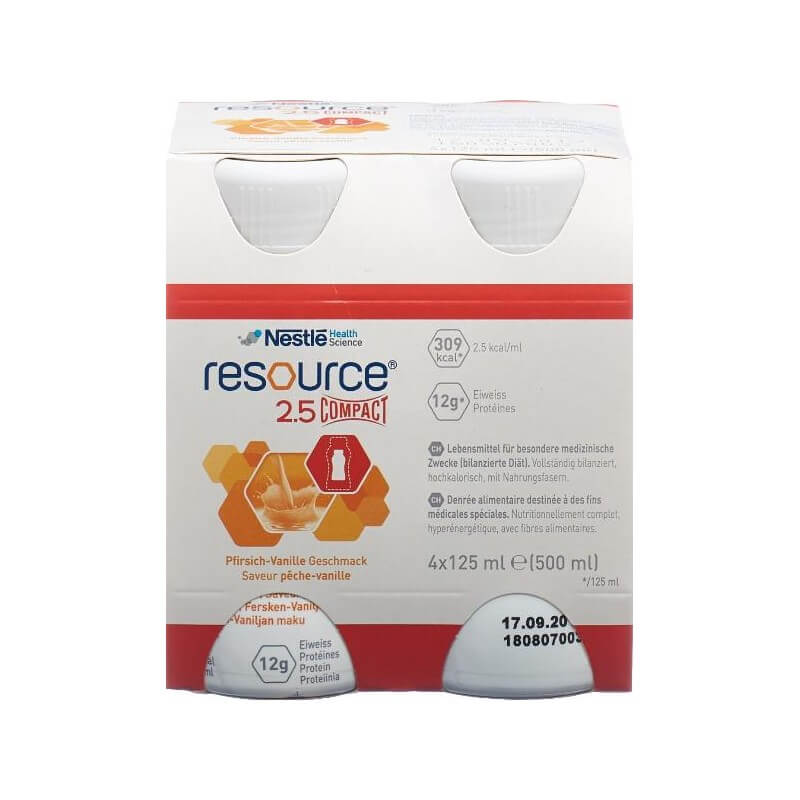 Risorsa 2.5 Compatto Pesca-Vaniglia 4 x 125ml