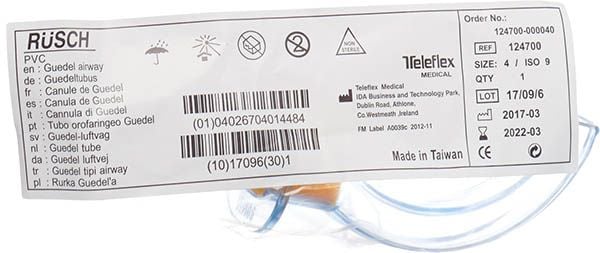 Tubo orofaringeo Rüsch Güdel Gr4 PVC