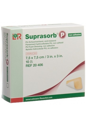 Medicazione in schiuma Suprasorb P 7,5x7,5 cm non adesiva 10 pezzi