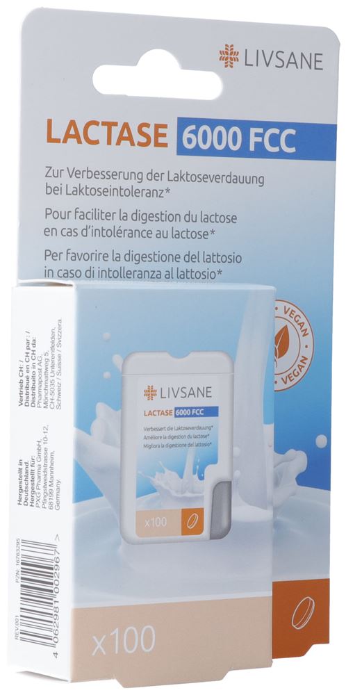Livsane Lactase 6000 FCC Compresse Disp 100 pezzi