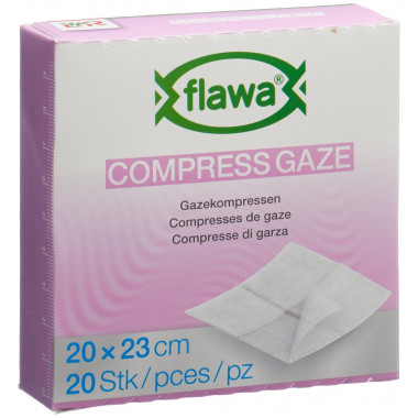 Flawa compresse di garza tagliate 20x23cm trattamento anti-germi 20 pezzi