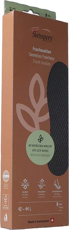 SWISSPERS suole fresche L 44 nero 8 paia