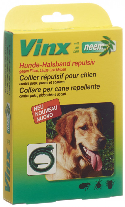 VINX Collare alle erbe di neem 75 cm per cani, verde