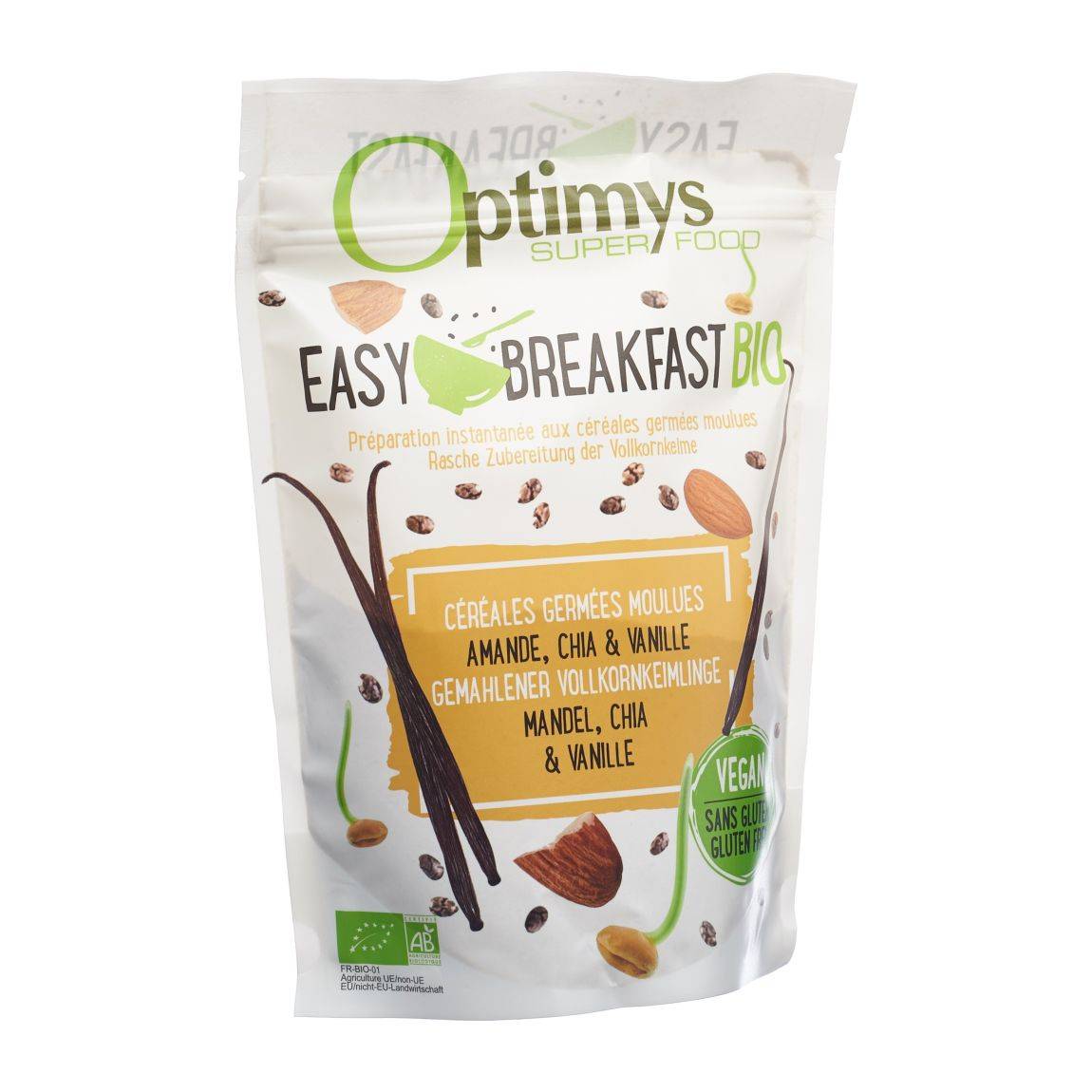 Optimys Colazione Facile Mandorla Chia e Vaniglia Biologico 350g