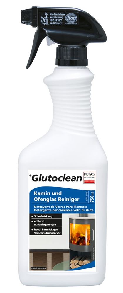 GLUTOCLEAN Detergente per vetri di caminetti e stufe 750ml
