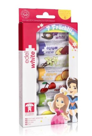 EDEL+WHITE 7 Früchtli dentifricio per bambini 7 x 9,4ml
