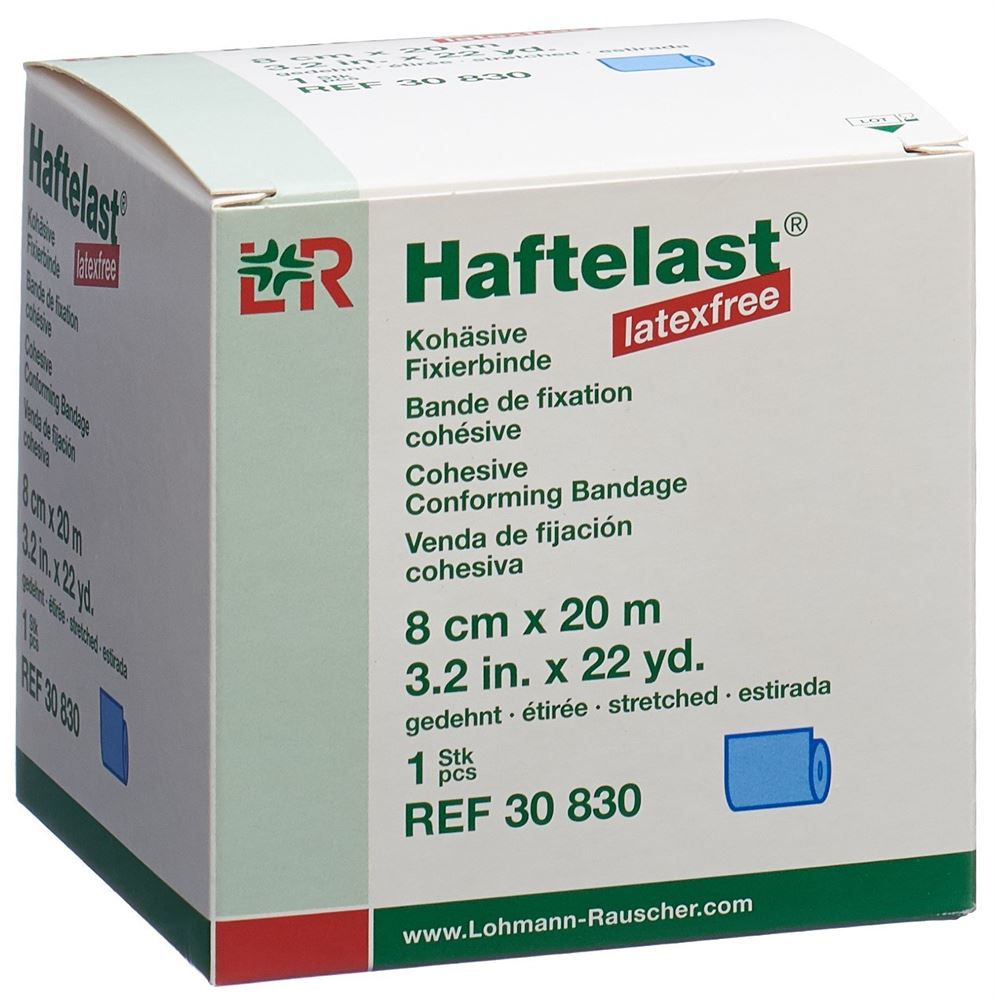 HAFTELAST benda di fissaggio coesiva senza lattice 8cmx20m blu