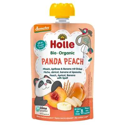 Holle Panda Peach - Pouchy Pesca Albicocca e Banana con Farro 100g