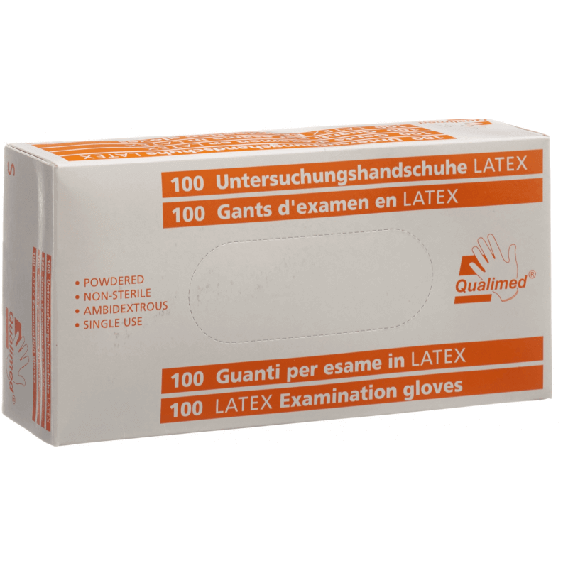 Qualimed guanti da esplorazione in lattice S in polvere non sterili 100 pezzi