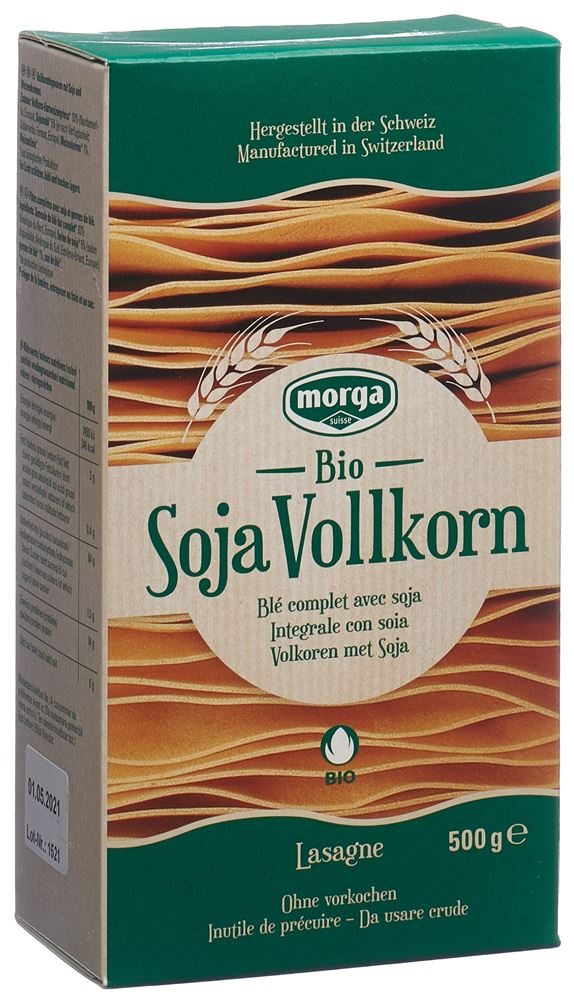 MORGA Lasagne integrali di soia biologiche 500g