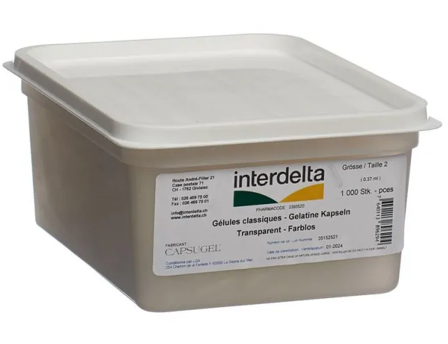 LGA Capsule di gelatina Interdelta 2 trasparenti Scatola 1000 pezzi