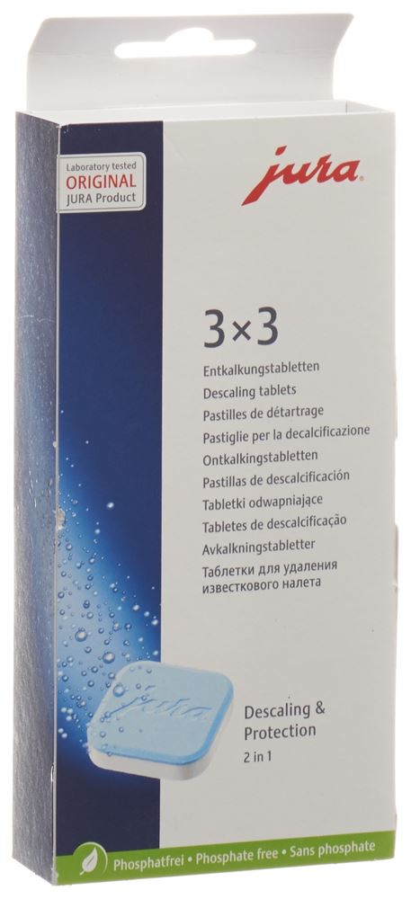 Confezione di pastiglie decalcificanti JURA per 3 cicli di decalcificazione