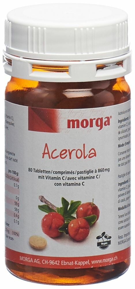 Morga Acerola Compresse 80mg Vitamina C 80 pezzi