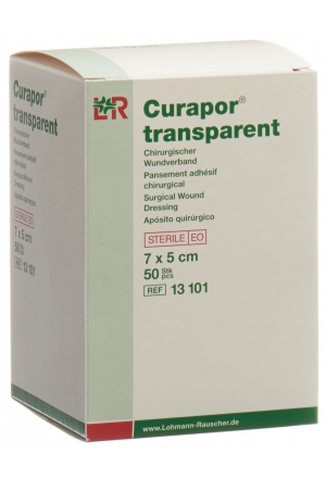 Medicazione per ferite Curapor 7x5cm trasparente 50 sacchetti