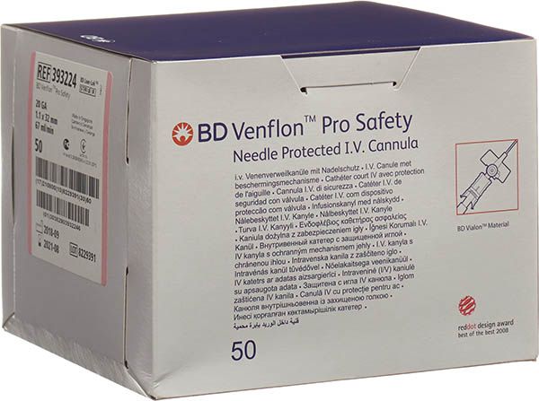 BD VENFLON Pro Safety 20G 1,1x32mm rosa 50 pezzi