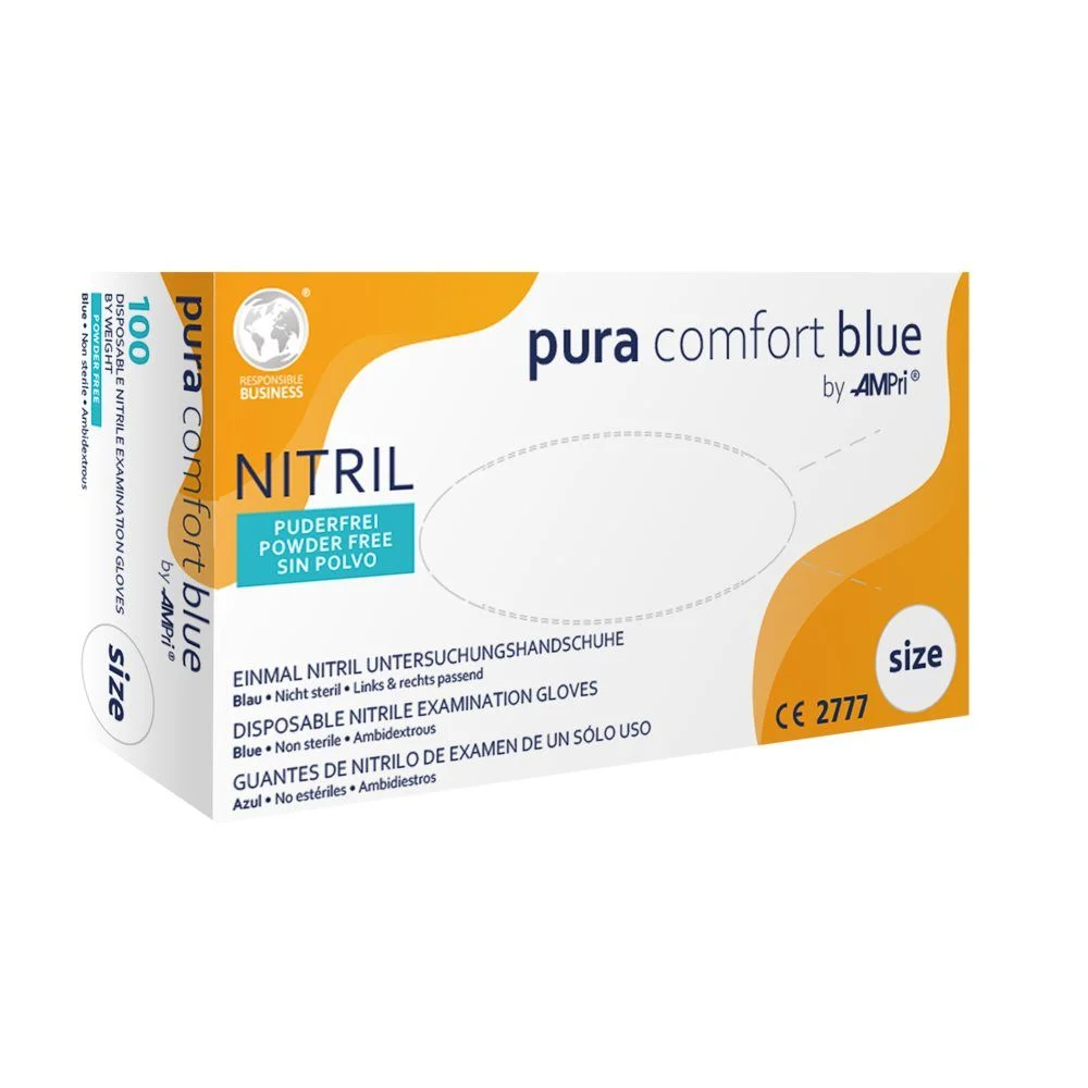 Ampri Nitril HS Pura Comf S blu Scatola 100 pezzi
