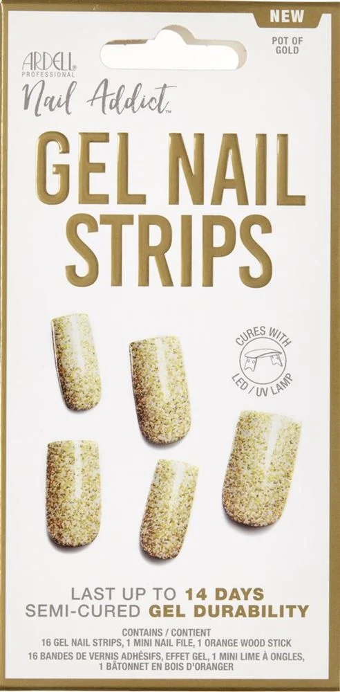 ARDELL Nail Addict Gel Strips Pot of Gold 16 pezzi