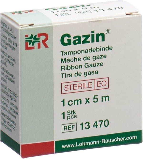 Gazin bende tamponate 1cmx5m sterili