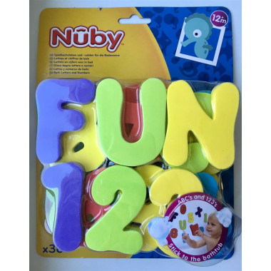 Nuby alfabeto e numeri per vasca da bagno 36 pezzi