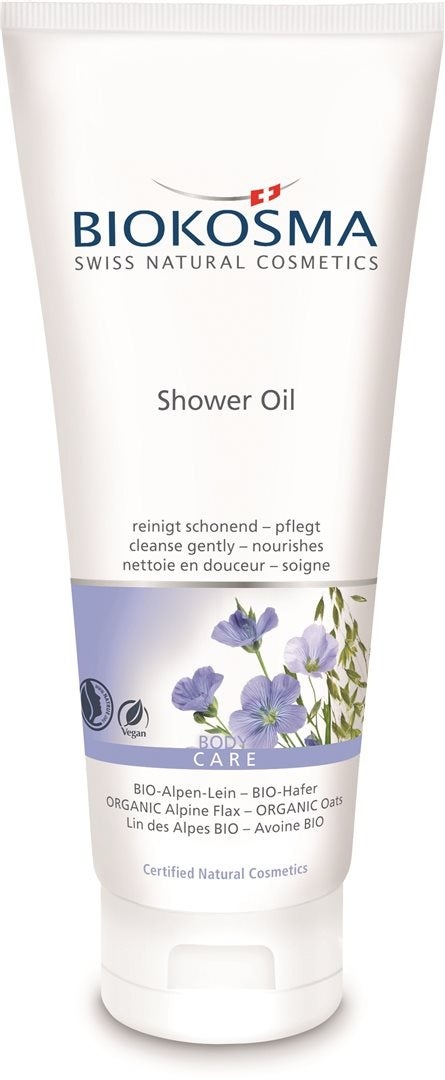 BIOKOSMA Olio doccia Semi di lino alpino Avena BIO Tb 200 ml