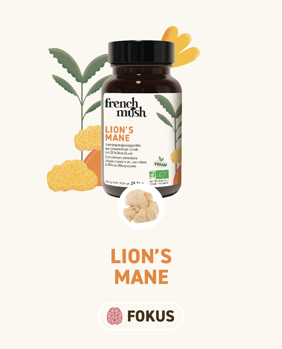 Mush francese Capsule di criniera di leone 56 pezzi