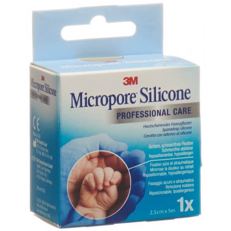 Intonaco adesivo al silicone 3M Micropore 2,5 cmx5 m