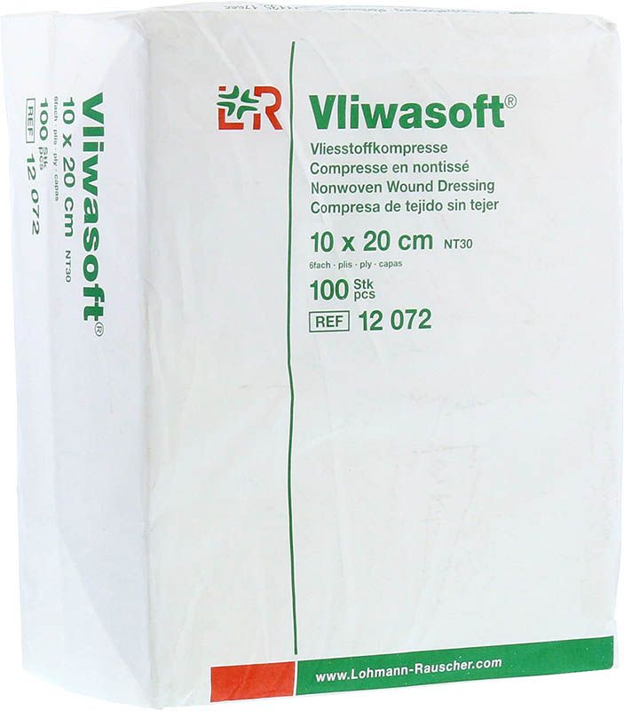 Vliwasoft compresse in tessuto non tessuto 10x20cm a 6 strati Btl 100 pezzi