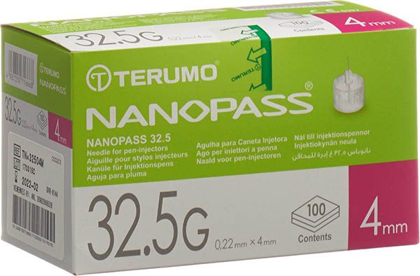 Terumo ago per penna NANOPASS 32,5G 0,22x4mm cannula per penna per iniezione 100 pezzi